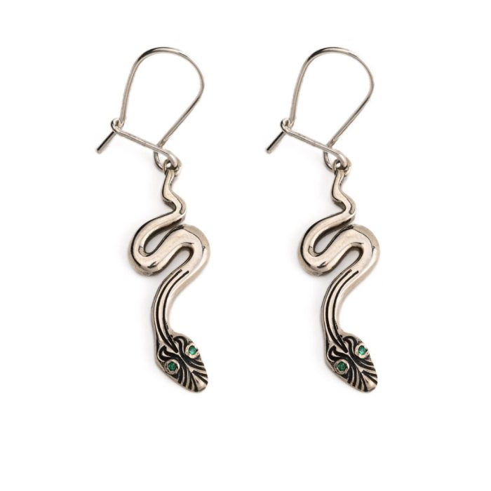 Snake Dangle Earrings – 925 Sterling Silver - Image 1