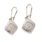 Sterling Silver Gold Plated Meander Drop Earrings - Image 2
