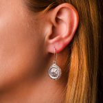 Athena Coin Drop Earrings - 925 Sterling Silver - Image 2