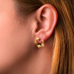 Olive Branch Stud Earrings - Sterling Silver and Gold Plated - Image 2