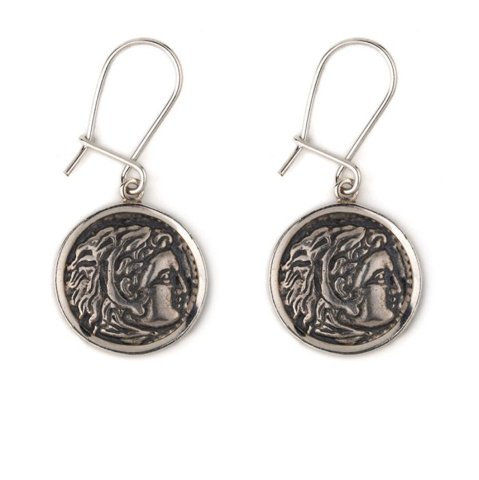 Hercules Coin Earrings - 925 Sterling Silver - Image 1