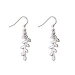 Thin Leaf Opal Earrings - 925 Sterling Silver - Image 2