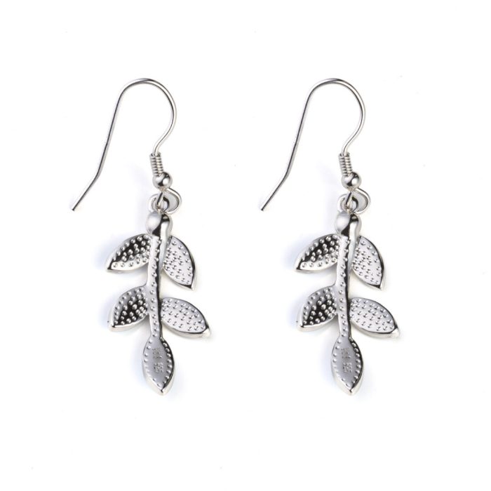 Leaf Opal Earrings - 925 Sterling Silver - Image 2