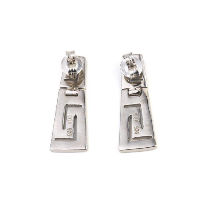 Blue Opal Meander Earrings - 925 Sterling Silver - Image 4