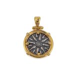 Vergina Sun Pendant - Sterling Silver and Gold Plated - Image 3