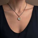 Greek Key Vergina Sun Pendant - Sterling Silver and Gold Plated - Image 2