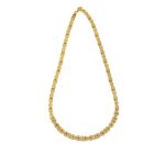 Byzantine Round Necklace with Zircon - Sterling Silver Gold Plated