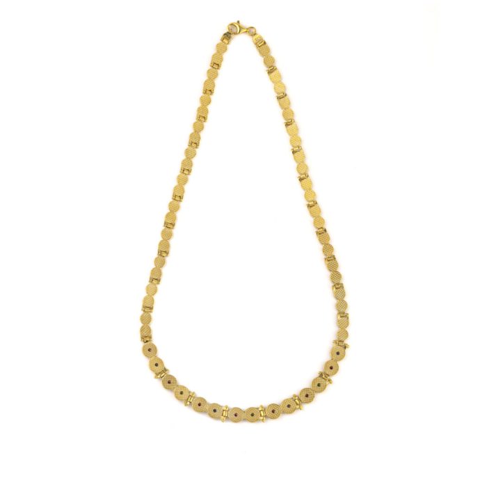 Byzantine Necklace with Zircon - Sterling Silver Gold Plated