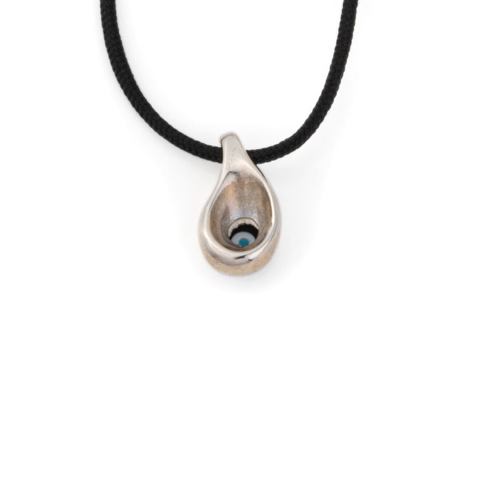 Black Cord Mati Necklace – Sterling Silver - Image 3