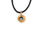 Black Cord Mataki Necklace – Sterling Silver and Gold plated - Image 3