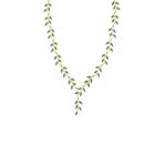 Opal Olive Tree Branch Leaf Necklace