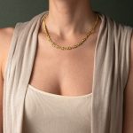 Byzantine Round Necklace with Zircon - Sterling Silver Gold Plated - Image 2