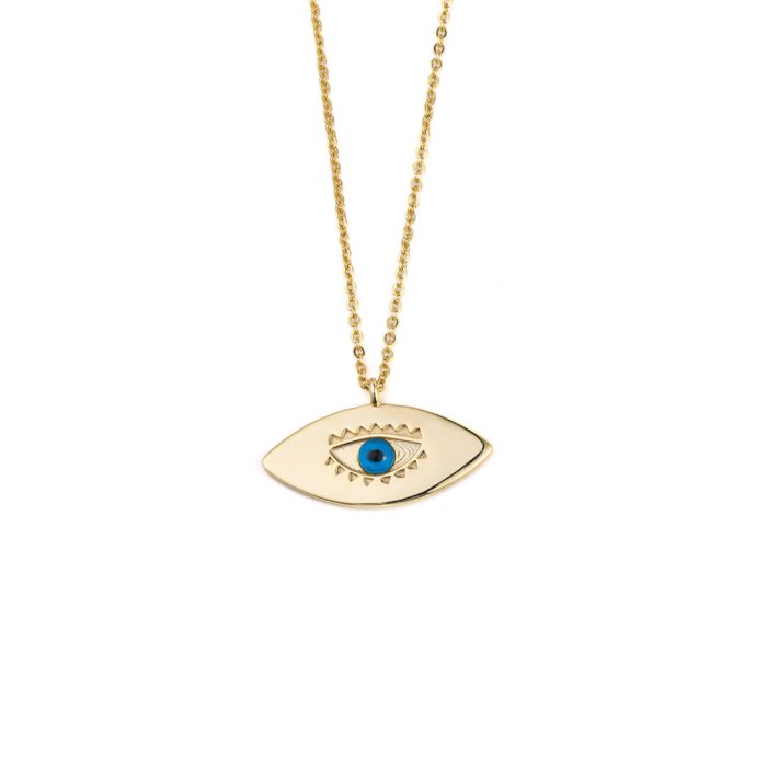 Eye Necklace - 925 Sterling Silver Gold Plated - Image 1