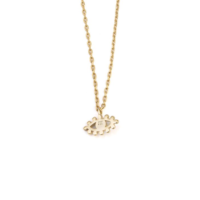 Open Eye Necklace - 925 Sterling Silver and Gold Plated - Image 3