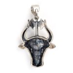 Minotaur and Double Axe Pendant - 925 Sterling Silver - Image 2