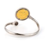 Alexander The Great Coin Bracelet - 925 Sterling Silver and Gold Plated - Image 3