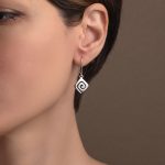 Greek Key Drop Earrings – 925 Sterling Silver - Image 2