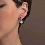 Greek Key Drop Earrings – Sterling Silver - Image 2