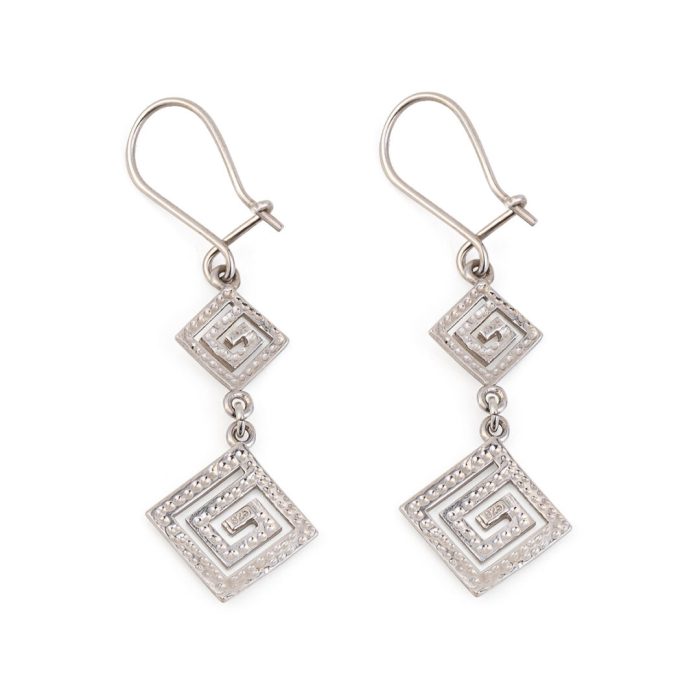 Greek Meander Earrings – 925 Sterling Silver - Image 3