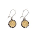 Phaistos Disc Double Earrings with Minoan Bees