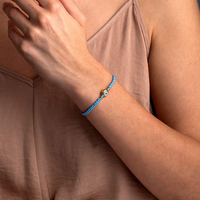 Evil Eye Siel Macrame Bracelet – 925 Sterling Silver - Image 2