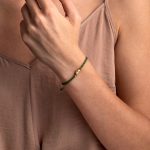 Βραχιόλι Πράσινο Ματάκι Macrame - Ασήμι 925 Επιχρυσωμένο - Image 2