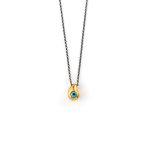 Tear Drop Evil Eye Sterling Silver Gold Plated Necklace