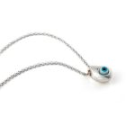 Teardrop Evil Eye Sterling Silver Necklace - Image 3