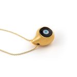 Sterling Silver Gold Plated Tear Drop - Evil Eye Necklace - Image 2