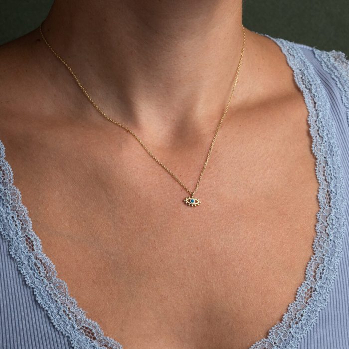 Open Eye Necklace - 925 Sterling Silver and Gold Plated - Image 2