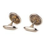 Spartan Shield Cufflinks - 14k Gold and Sterling Silver - Image 4