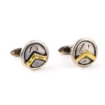 Spartan Shield Cufflinks - 14k Gold and Sterling Silver - Image 5