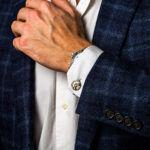 Spartan Shield Cufflinks - 14k Gold and Sterling Silver - Image 2