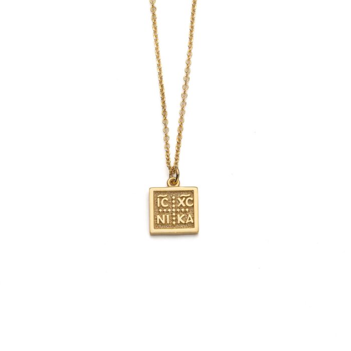 14k Gold Constantinato Square Necklace - Image 1
