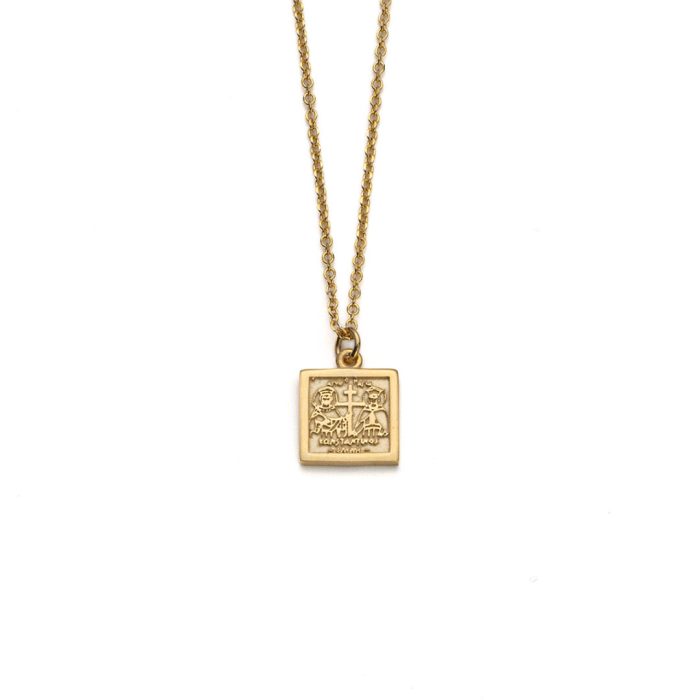 14k Gold Constantinato Square Necklace - Image 3