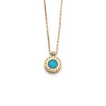 Blue Opal Necklace with Zircon - 14k Gold - Image 3