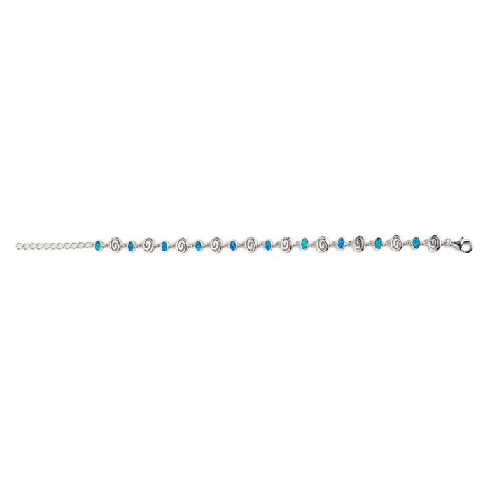 Spiral Bracelet - 925 Sterling Silver with Opal - Image 2