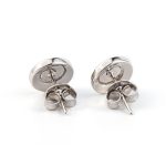 Spiral Stud Earrings - Sterling Silver with Opal - Image 5