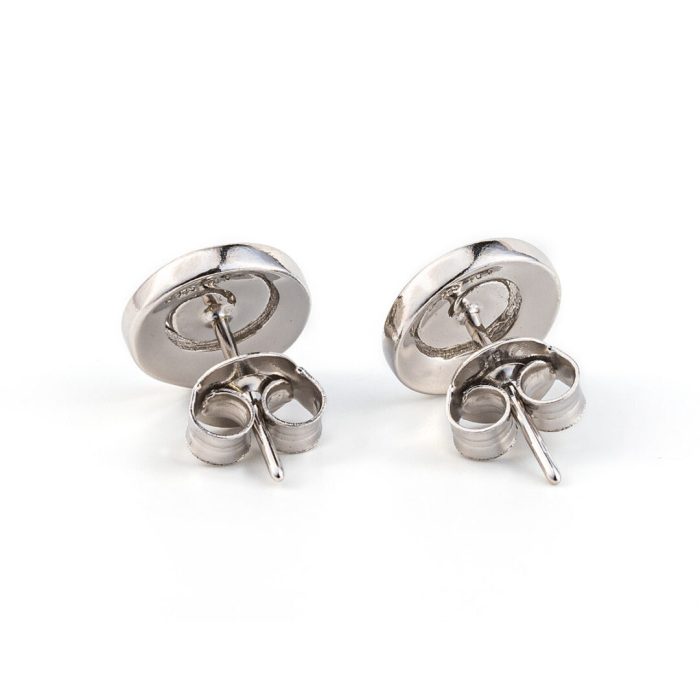 Spiral Stud Earrings - Sterling Silver with Opal - Image 5