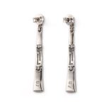 Blue Opal Dangle Earrings with Greek Key design - Image 2