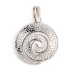Spiral Pendant - Sterling Silver with White Opal - Image 3