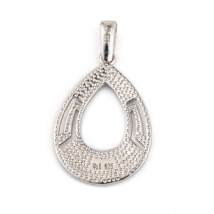 meander pendant - blue opal sterling silver - Image 2