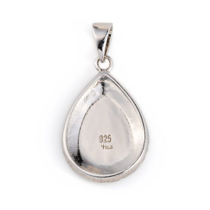 greek key blue opal silver pendant - Image 2