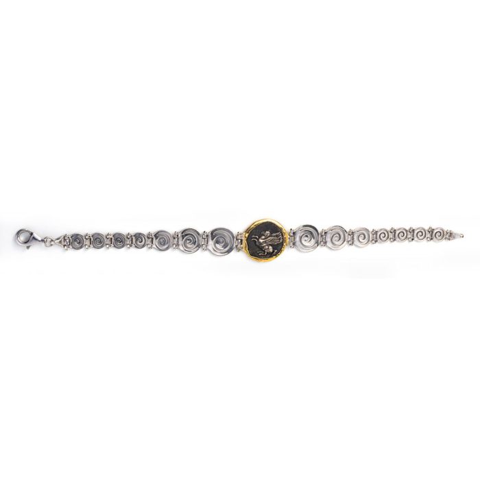 Athena Coin Link Bracelet – 14K Gold and 925 Sterling Silver - Image 3