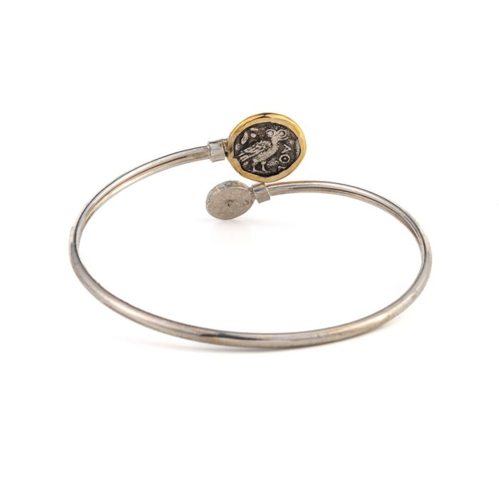 Goddess Athena Coin Hinge Ruby Bracelet – 14K Gold and 925 Sterling Silver - Image 2