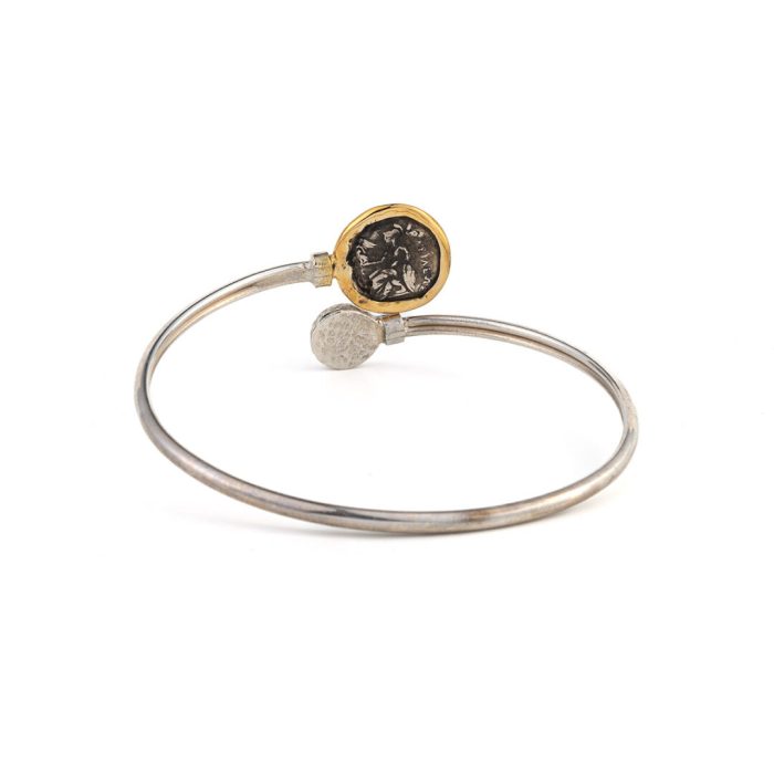 Alexander the Great Coin Bracelet Hinge Ruby Bracelet – 14K Gold and 925 Sterling Silver - Image 2