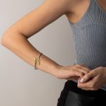Olive Leaves Hinge Bracelet - 14K Gold and 925 Sterling Silver - Image 3