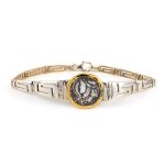 Athena Coin Link Bracelet – 14K Gold and 925 Sterling Silver