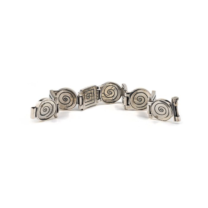 Greek Key Spiral Link Bracelet – 925 Sterling Silver - Image 4