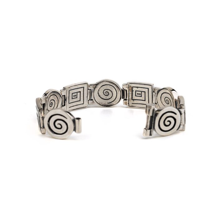 Greek Key Spiral Link Bracelet – 925 Sterling Silver - Image 3